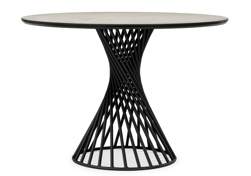 фото керамический стол woodville вивиен 110 krater perla repose / черный 625628 | 220svet.ru