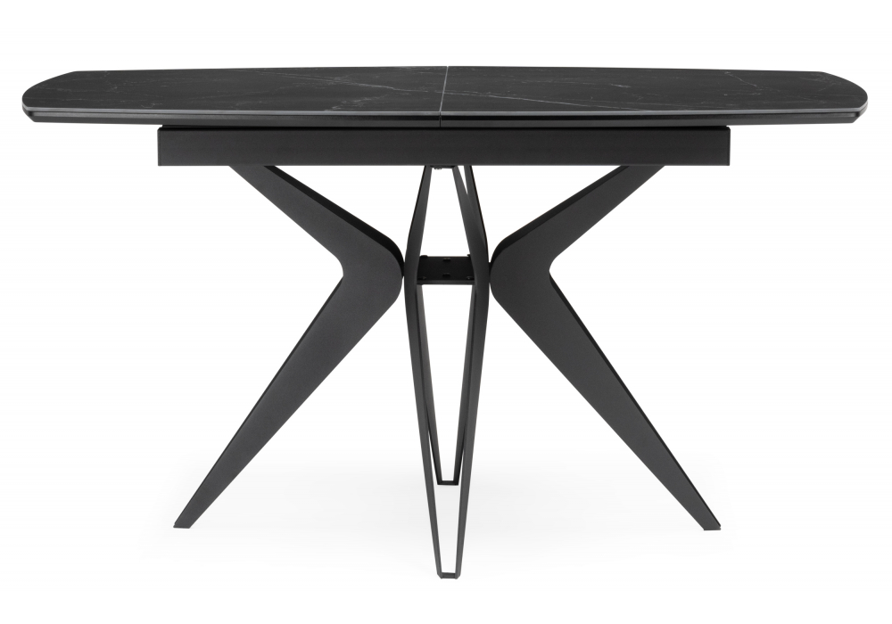 фото керамический стол раскладной woodville риполь 160(205)х89 черный мрамор 625967 | 220svet.ru