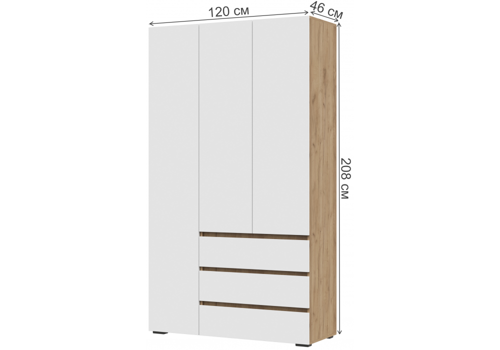 фото шкаф woodville элла шк 06 белый / дуб крафт золото 548011 | 220svet.ru