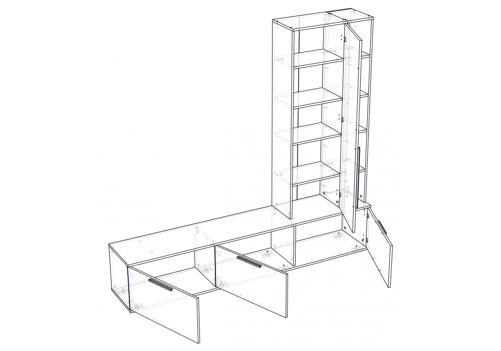 фото тв-тумба woodville филеста шиншилла серая / дуб вотан 664896 | 220svet.ru