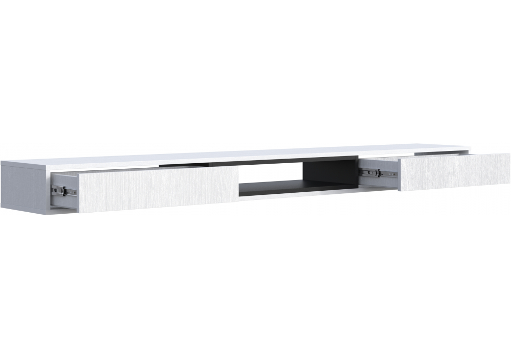 фото тв-тумба woodville делора 2,0м белый / черный 674726 | 220svet.ru