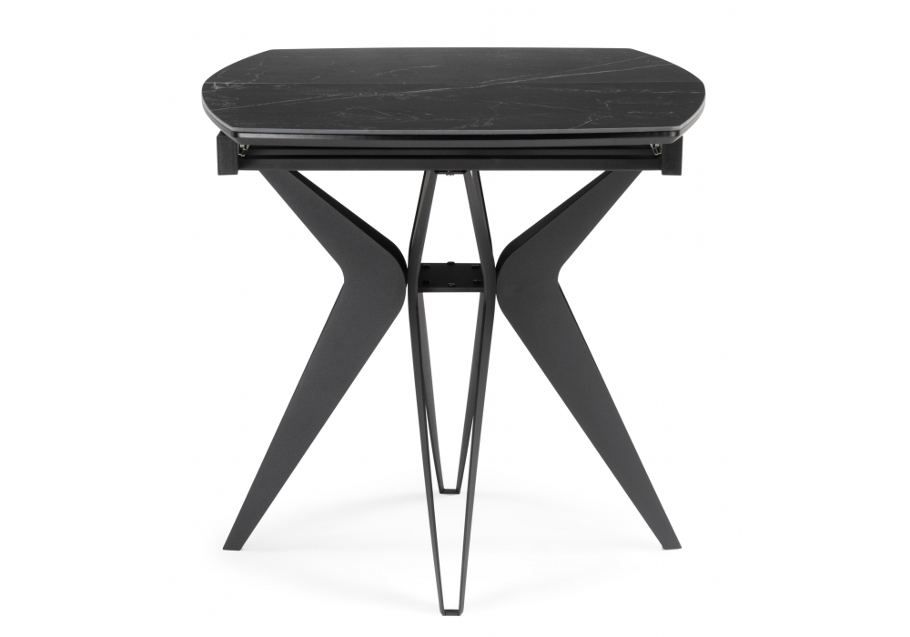 фото керамический стол раскладной woodville риполь 160(205)х89 черный мрамор 625967 | 220svet.ru