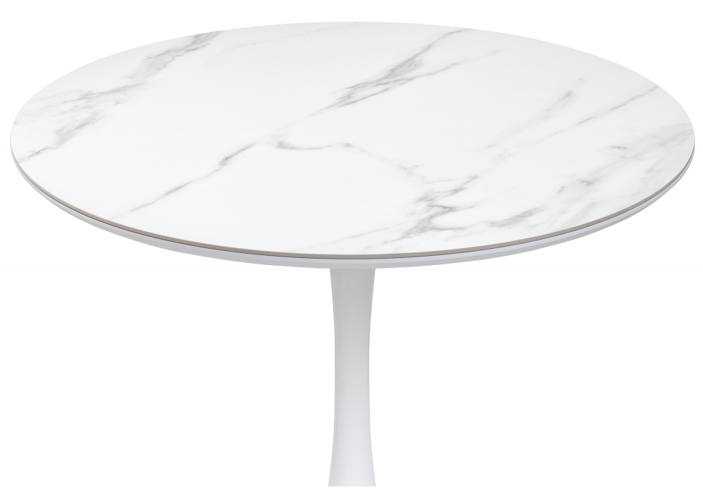 фото керамический стол woodville тулип белый мрамор 600709 | 220svet.ru