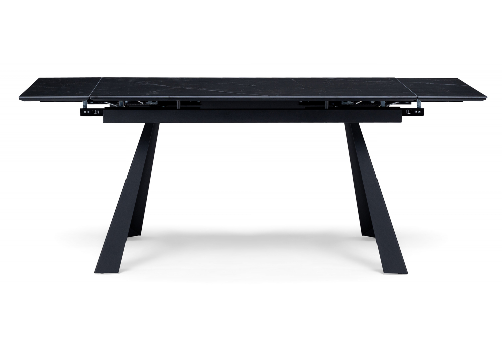 фото керамический стол раскладной woodville маунт черный мрамор 621200 | 220svet.ru