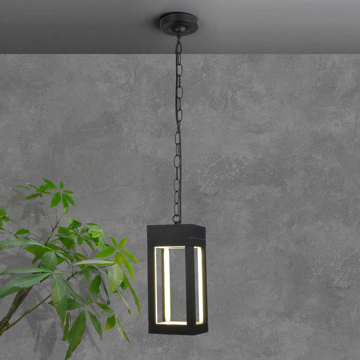 фото уличный подвесной светодиодный светильник elektrostandard frame 1528 techno led черный a051857 | 220svet.ru