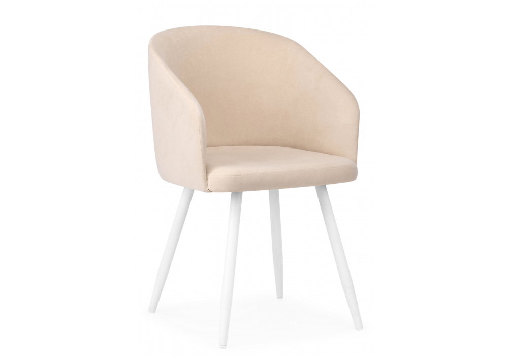 фото стул на металлокаркасе поворотный woodville монер 360 бежевый (glory 03) / белый 632633 | 220svet.ru