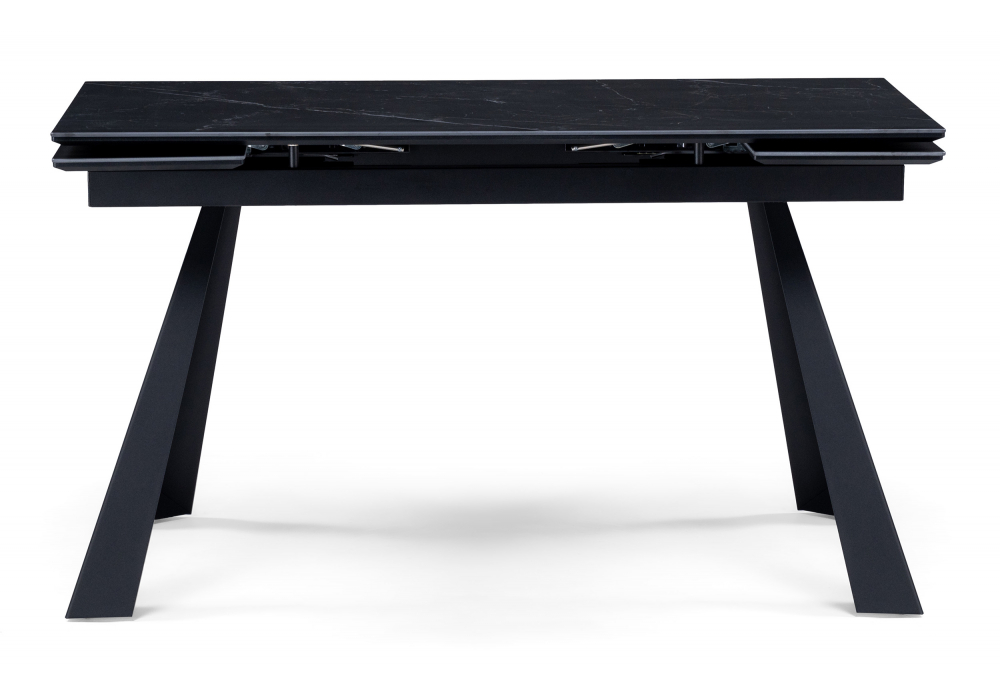 фото керамический стол раскладной woodville маунт черный мрамор 621200 | 220svet.ru