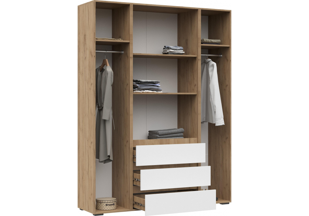 фото шкаф woodville элла белый / дуб крафт золото 548009 | 220svet.ru