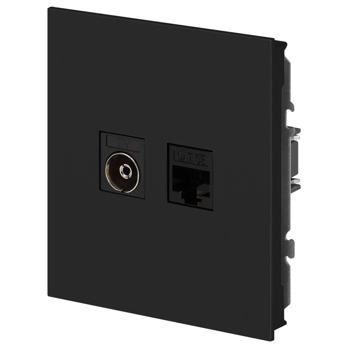 фото розетка эра arktik 16-3110-05 комбинированная rj45+tv антрацит б0070498 | 220svet.ru