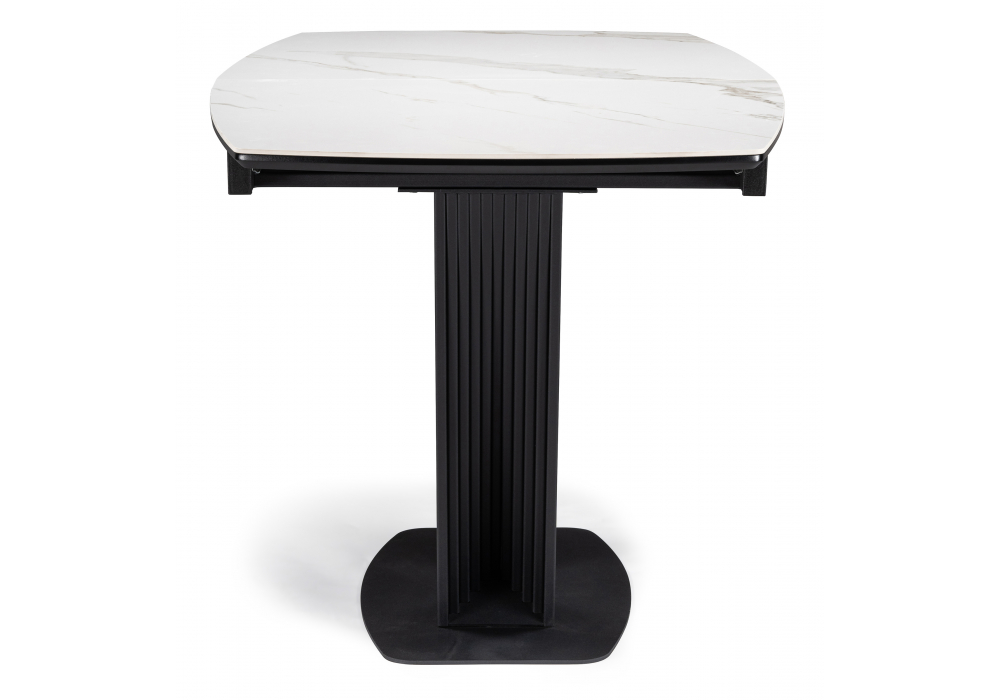 фото керамический стол раскладной woodville вейл 140(180)х80 белый мрамор snow white / черный 614248 | 220svet.ru