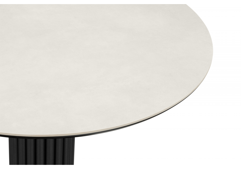 фото керамический стол woodville кэмерон 90 carmen light grey / черный 625909 | 220svet.ru