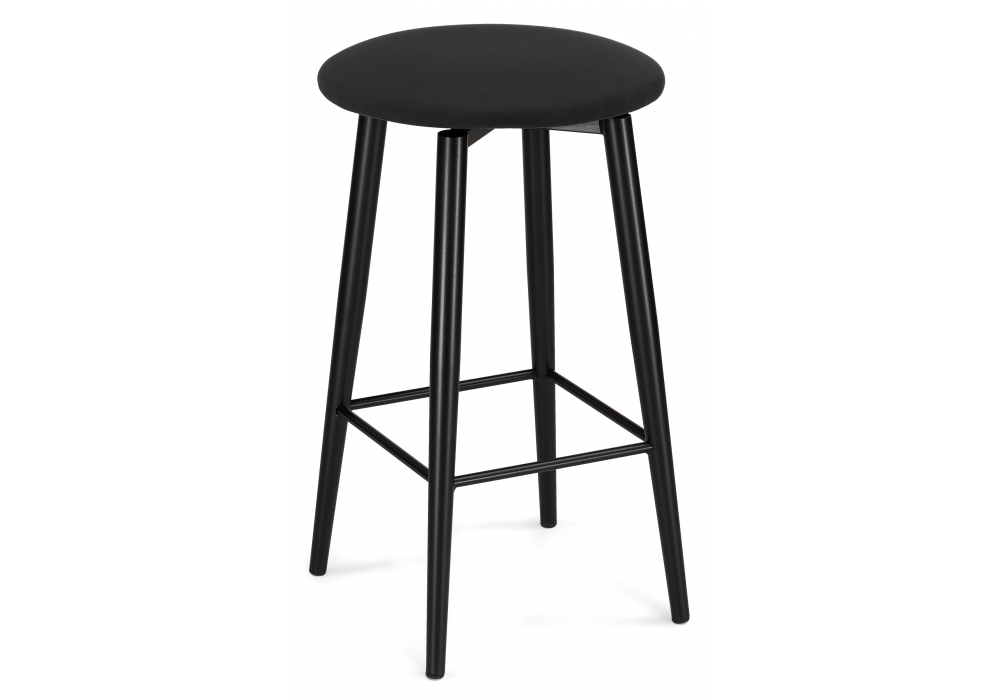 фото барный стул крутящийся woodville гангток  черный матовый 578582 | 220svet.ru