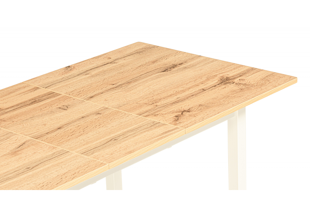 фото стол деревянный раскладной woodville аркон 110(130)х68х75 дуб вотан / белый 611355 | 220svet.ru