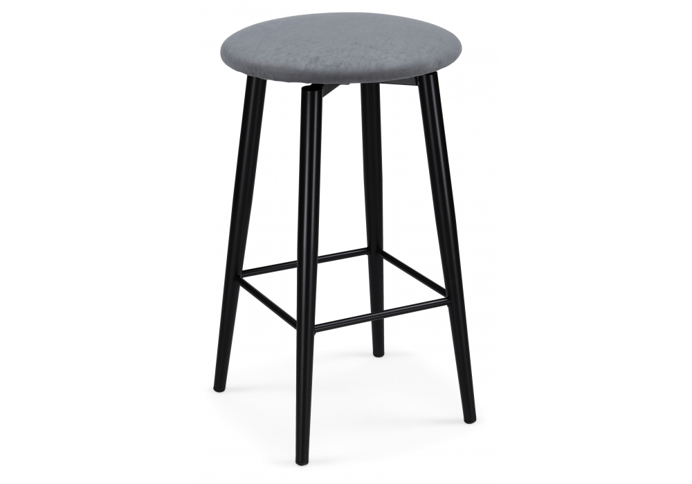 фото барный стул woodville гангток крутящийся сильвер / черный матовый 578584 | 220svet.ru