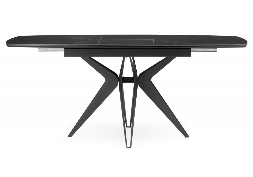 фото керамический стол раскладной woodville риполь 160(205)х89 черный мрамор 625967 | 220svet.ru