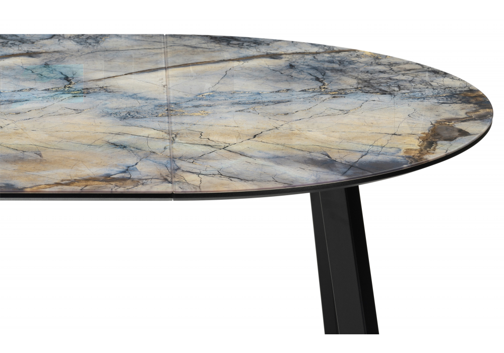 фото стол стеклянный раздвижной woodville алинг 100(140)х100х76 магеллан / черный 532385 | 220svet.ru