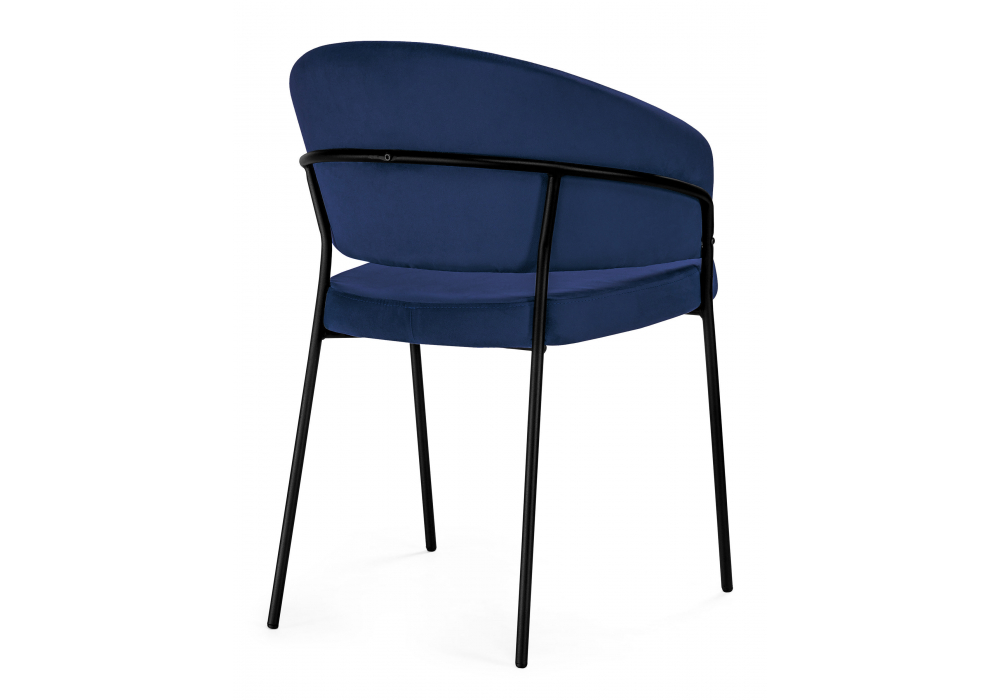 фото стул на металлокаркасе woodville лео синий brandy light 8 / черный 592483 | 220svet.ru