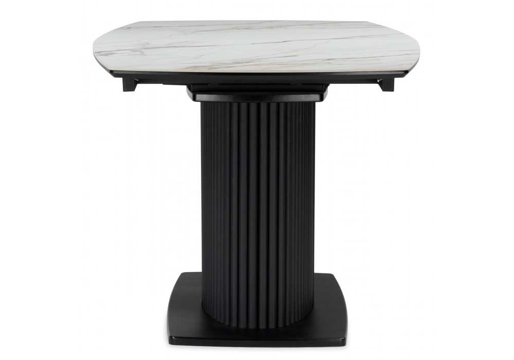 фото керамический стол раскладной woodville фестер 160(205)х90 gilt white / черный 625979 | 220svet.ru