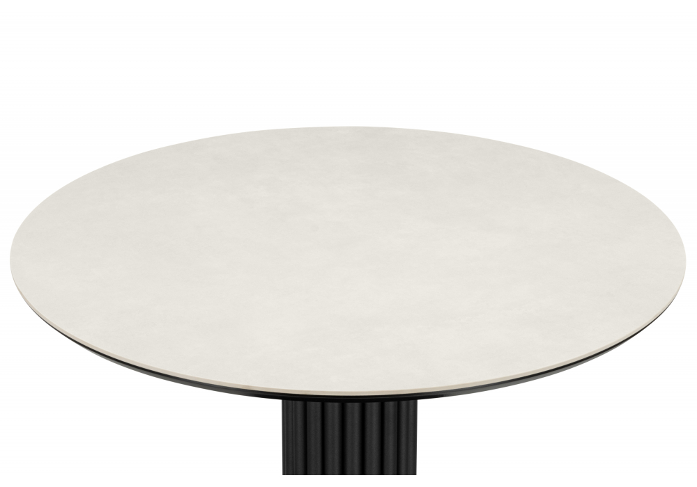 фото керамический стол woodville кэмерон 90 carmen light grey / черный 625909 | 220svet.ru