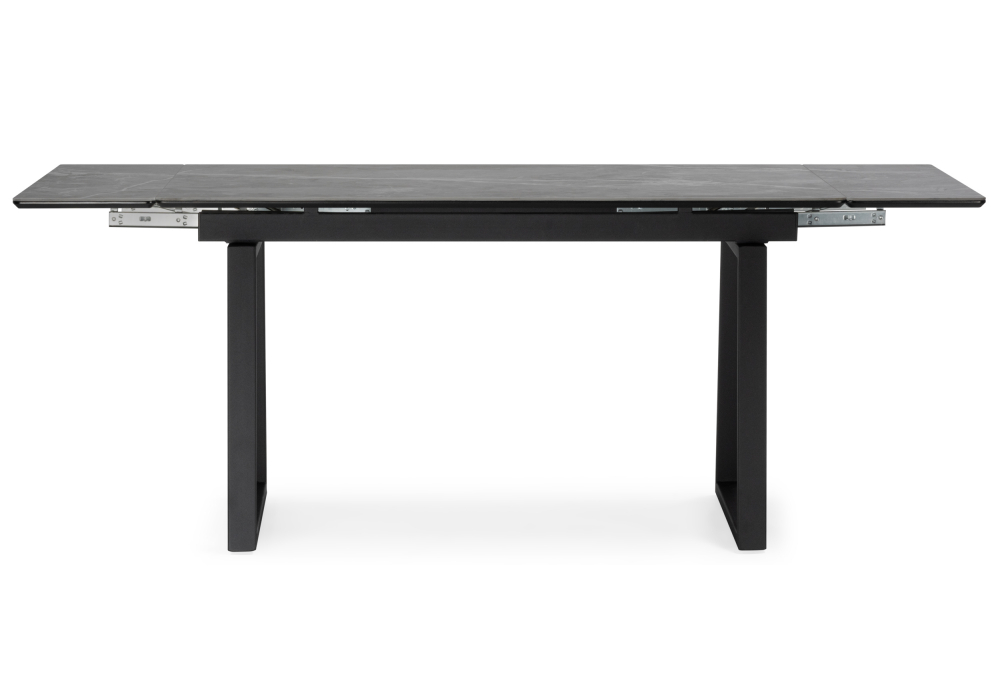 фото керамический стол раскладной woodville джек 140(200)х80 серый мрамор larka grey / черный 612901 | 220svet.ru