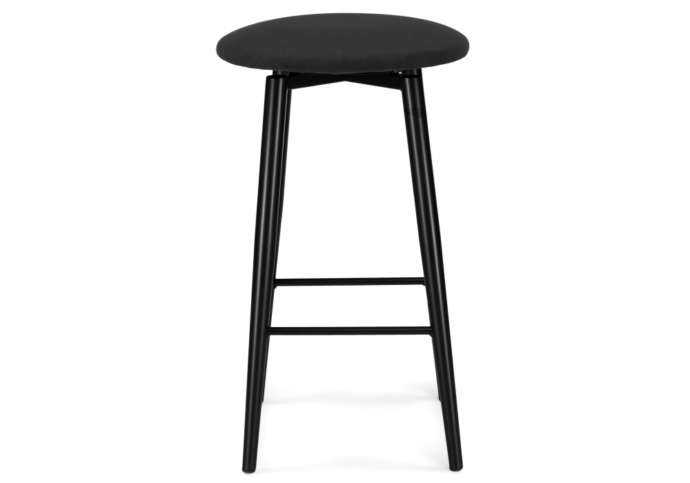 фото барный стул крутящийся woodville гангток  черный матовый 578582 | 220svet.ru