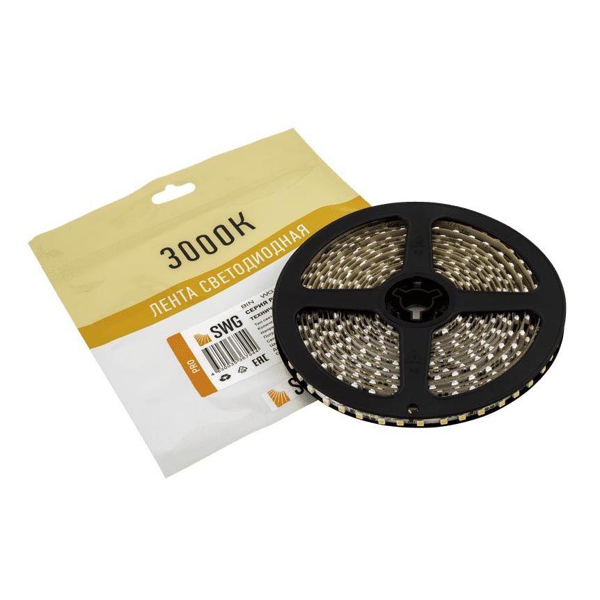 фото лента swg 9,6w/m 120led/m 3528smd теплый белый 5m 005669 | 220svet.ru