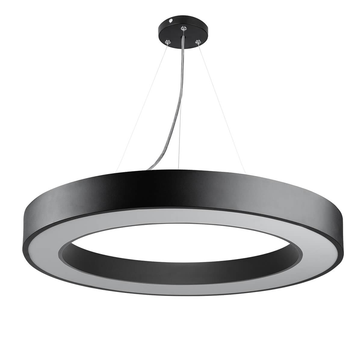 фото подвесной светодиодный cветильник geometria эра ring spo-134-b-40k-056 56вт 4000к черный б0050565 | 220svet.ru