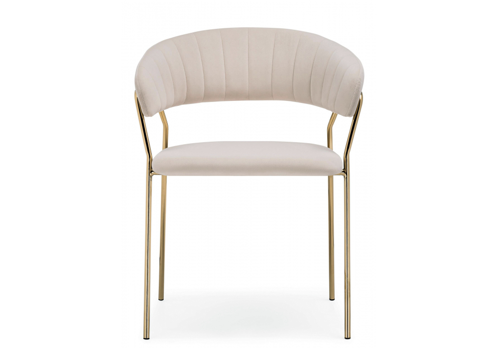 фото стул на металлокаркасе woodville kamelia бежевый-золотой 15897 | 220svet.ru