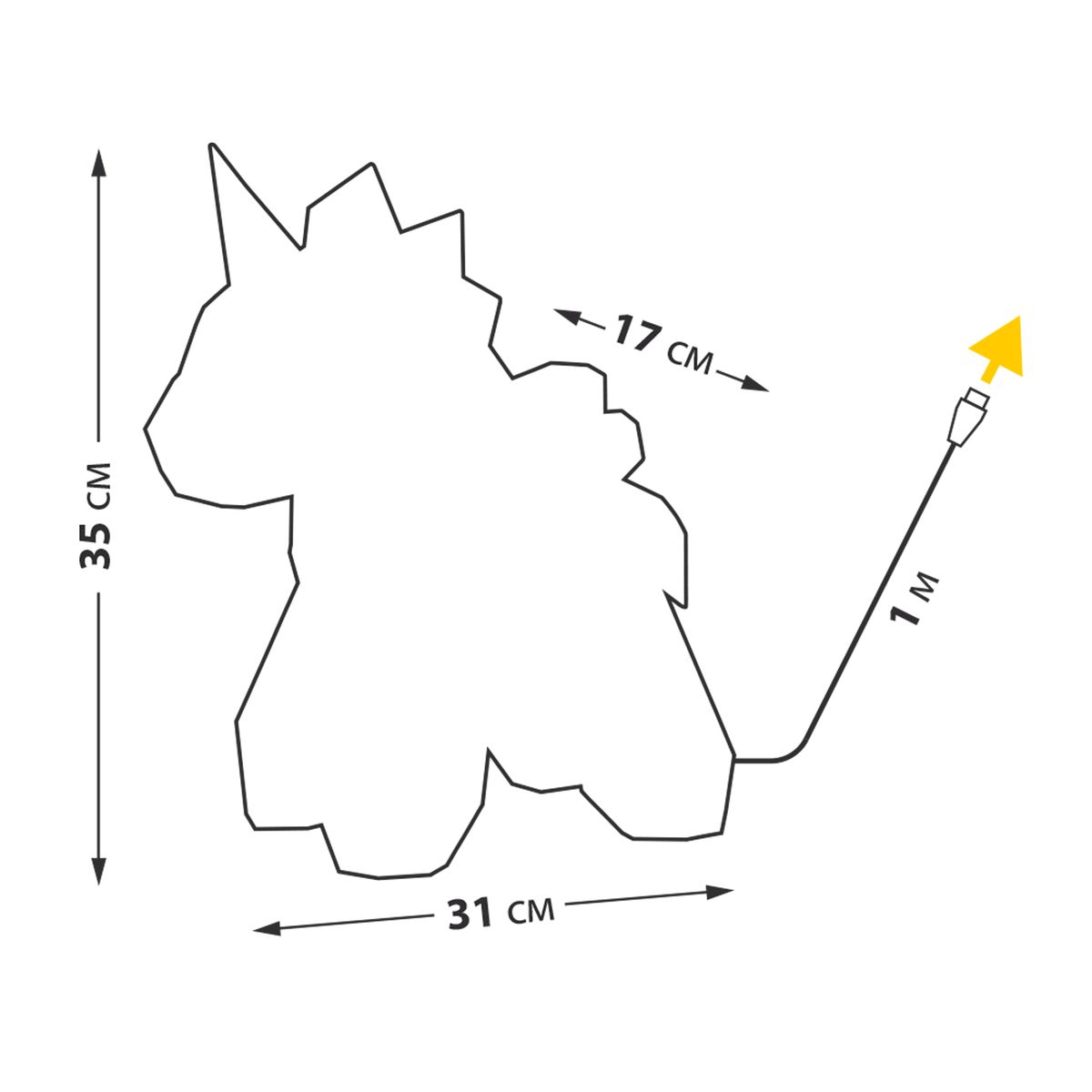 фото светильник декоративный единорог с usb проводом 60 светодиодов rgb свет uniel uld-r503 usb/rgb unicorn | 220svet.ru