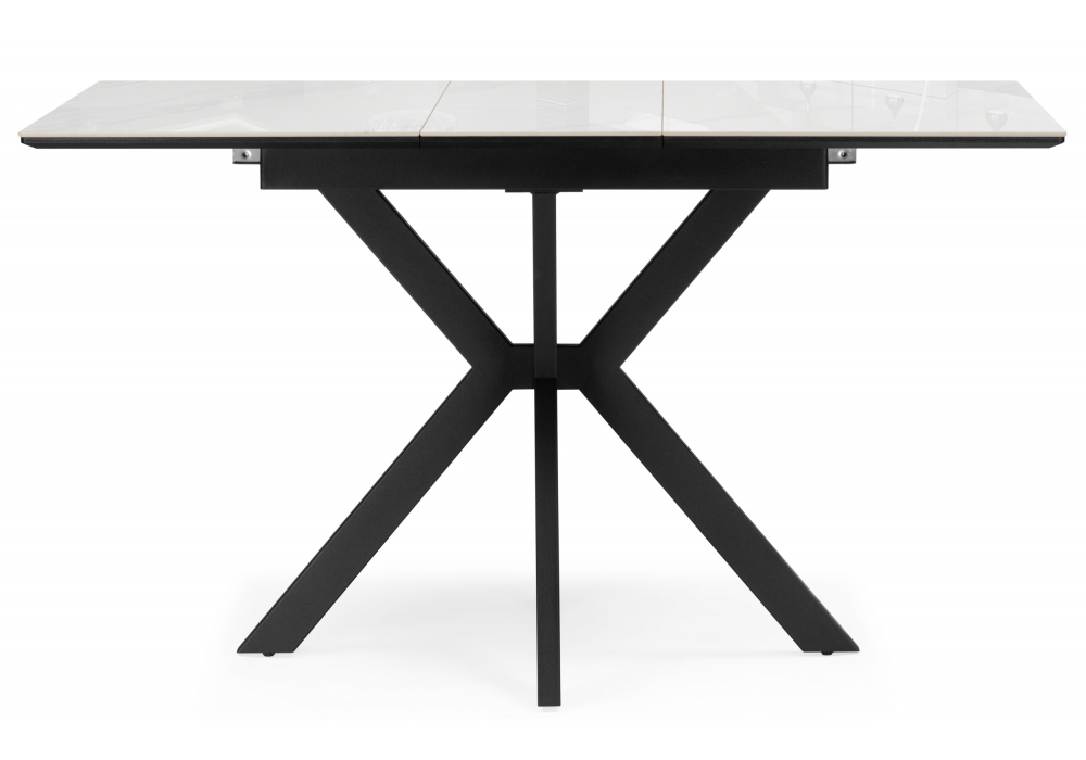 фото керамический стол раскладной 100(130)x70 woodville гардинг серый (yb9020022bg) / черный 631621 | 220svet.ru