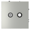 Миниатюра фото розетка телевизионная встраиваемая оконечная tv+sat voltum s70 vls060405 (сталь) | 220svet.ru