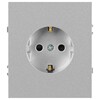 Миниатюра фото розетка эра arktik 16-2102-03 с заземлением 2p+e schuko со шторками 16а-250в алюминий б0070426 | 220svet.ru