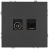 Миниатюра фото розетка эра galaxy 15-3110-06 комбинированная rj45+tv ip20 графит б0070786 | 220svet.ru