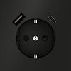 Миниатюра фото розетка встраиваемая с заземлением и защитными шторками, 16а, с usb, a+с voltum s70 vls040508 (черный матовый | 220svet.ru