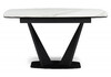 Миниатюра фото керамический стол раскладной woodville вейл 140(180)х80 белый мрамор snow white / черный 614248 | 220svet.ru