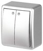 Миниатюра фото выключатель эра эксперт 11-1205-03 двойной с подсветкой ip20 10ах-250в оу алюминий б0063001 | 220svet.ru