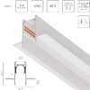 Миниатюра фото шинопровод 4-контактный встраиваемый в гкл 48v 3м lightstar uno pro 509236p | 220svet.ru