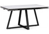 Миниатюра фото керамический стол раскладной 120(180)х80 woodville памелла белый мрамор / ноги черные 622882 | 220svet.ru