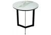 Миниатюра фото стол стеклянный роб d-450 мрамор белый | 220svet.ru