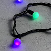 Миниатюра фото гирлянда «шарики» 10м rgb 220b, диаметр шарика 18мм, 100 led, провод черный каучук 2,3мм, ip65 ltc mb100-1-2rgb | 220svet.ru