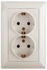 Миниатюра фото розетка эра серия 12 12-2106-16 двойная 2x2p+e schuko 16а-250в титан б0065706 | 220svet.ru