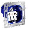 Миниатюра фото механизм розетки с заземлением и защитными шторками 16а, с usb a+a, s70 voltum s70 vls0404m | 220svet.ru